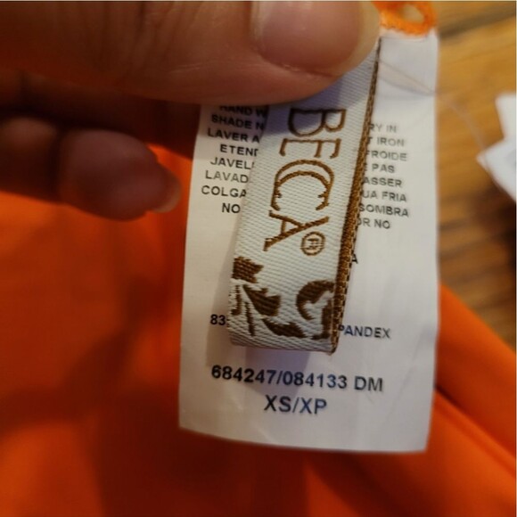 BECCA Baja Mar Hipster Bikini Bottom, Cheeky Coverage Orange XS - Picture 9 of 9